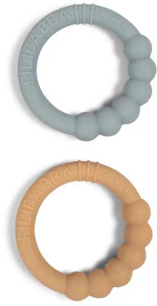 Anneau de dentition en silicone 2 pièces - vert silt