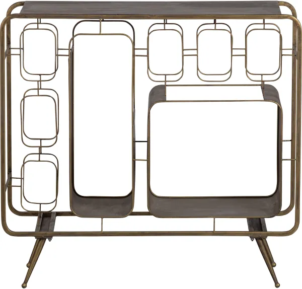 BEPUREHOME Collection casier à vin, avec espace pour 8 bouteilles de vin - fer en laiton antique (H:80,5)